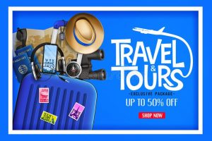 d-realistic-travel-tours-ads-banner-blue-background-blue-traveling-bag-d-realistic-travel-tours-ads-banner-blue-149338682